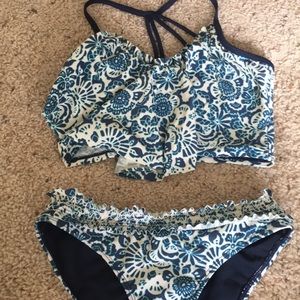 Bathing suit Abercrombie kids blue and white